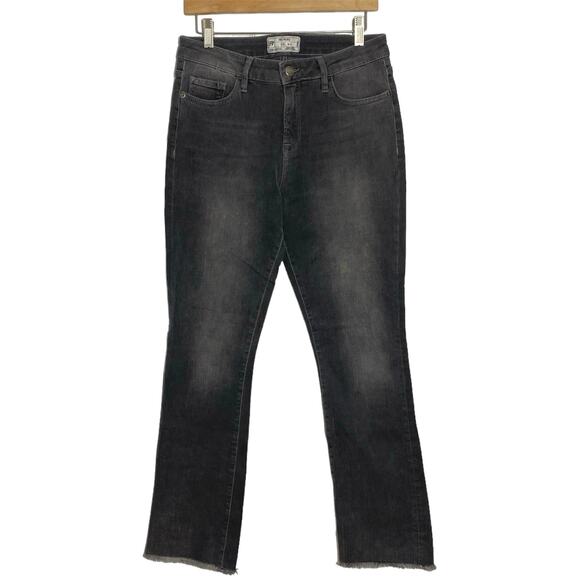 Free People Released Hem Cropped Straight leg Jeans washed black gray Size 29 - Picture 1 of 9